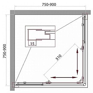 Душевой уголок BelBagno UNIQUE-A-2-75/90 P купить в интернет-магазине Sanbest