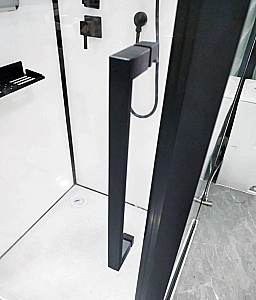 Душевая кабина Esbano EST-RASPA-90 90х90 стекло прозрачное/профиль черный купить в интернет-магазине Sanbest