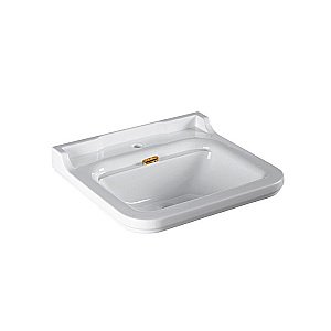 Раковина Kerasan Waldorf 60 4140K1bi*1+811391oro белая, заглушка золото купить в интернет-магазине Sanbest