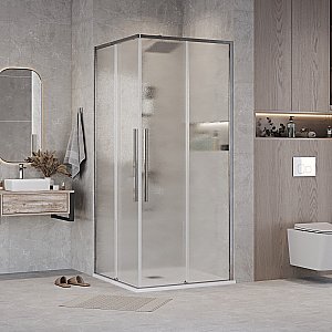 Душевой уголок Grossman Galaxy 300.K33.01.9090.10.02 90x90 стекло шиншилла/профиль хром купить в интернет-магазине Sanbest