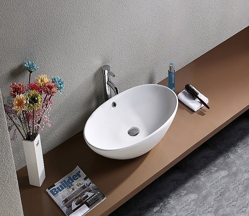 Раковина накладная Ceramalux N 63 D1104 белая купить в интернет-магазине Sanbest