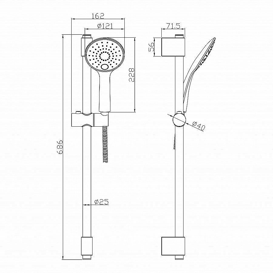 Душевой гарнитур Rossinka AC-26 купить в интернет-магазине сантехники Sanbest