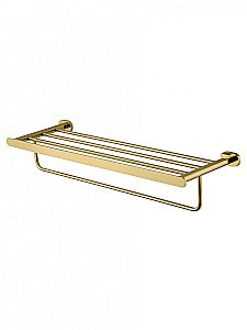 Полотенцедержатель с полкой WONZON & WOGHAND FIRST, Глянцевое золото (WW-8481-LG) купить в интернет-магазине сантехники Sanbest