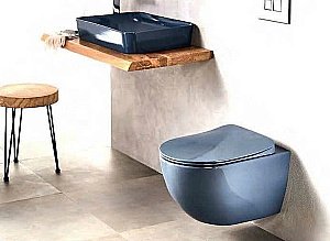 Унитаз подвесной с функцией биде Creavit Free FE322-00BM00E-0000 базальт матовый, безободковый купить в интернет-магазине Sanbest