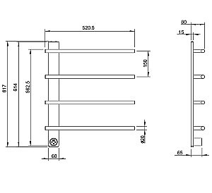 Полотенцесушитель электрический WONZON & WOGHAND NÜRNBERG WW-AL344-BN брашированный никель купить в интернет-магазине сантехники Sanbest