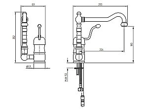 Смеситель для кухни Migliore Cucina Queen Nostalgia ML.CUC-469 золото купить в интернет-магазине сантехники Sanbest