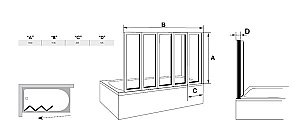 Шторка для ванной Ravak Supernova VS5 купить в интернет-магазине Sanbest