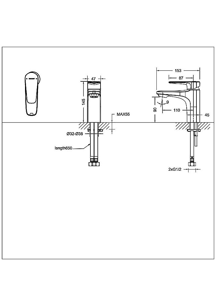 Смеситель для раковины Bravat Source F1173218BW-ENG купить в интернет-магазине сантехники Sanbest