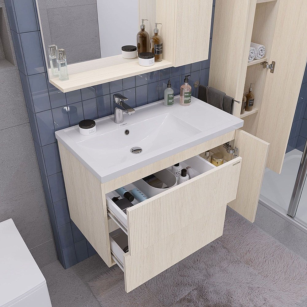 Тумба с раковиной Grossman Юнит 80 кадена лайт для ванной в интернет-магазине Sanbest