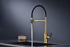 Смеситель для кухни Paulmark Magneto One Ma213188-BG брашированное золото купить в интернет-магазине сантехники Sanbest