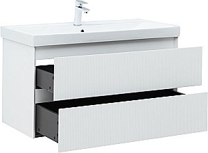 Тумба с раковиной Aquanet Альтера 337157 100 белый матовый для ванной в интернет-магазине Sanbest