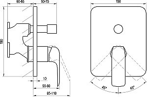 Смеситель для душа Ravak Flat X070179 черный матовый купить в интернет-магазине сантехники Sanbest