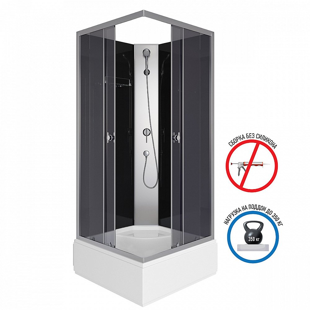 Душевая кабина Niagara Eco E90/26Q/TN/BK 90х90 купить в интернет-магазине Sanbest