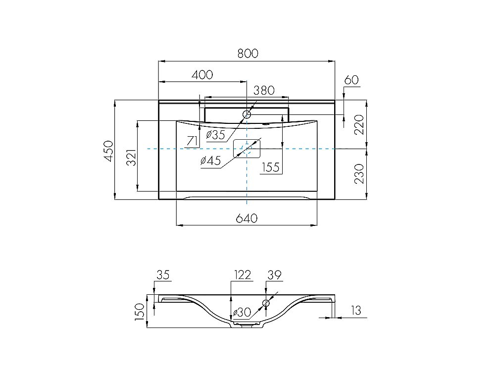Тумба с раковиной Акватон Мадрид/Премьер М 80 белая глянцевая для ванной в интернет-магазине Sanbest