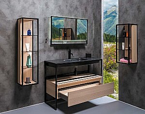 Тумба с раковиной Armadi Art Loft 100 светлое дерево для ванной в интернет-магазине Sanbest