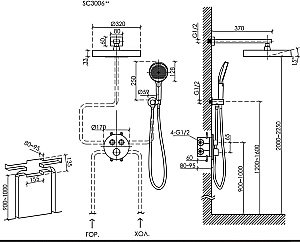 Душевая система Sancos Space SC3006CH хром купить в интернет-магазине сантехники Sanbest