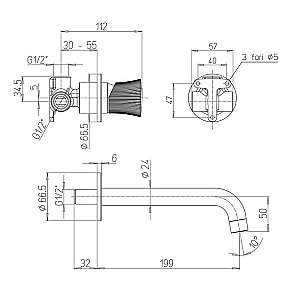 Смеситель для раковины PAINI Domus 18PJ208PZ золото матовое купить в интернет-магазине сантехники Sanbest