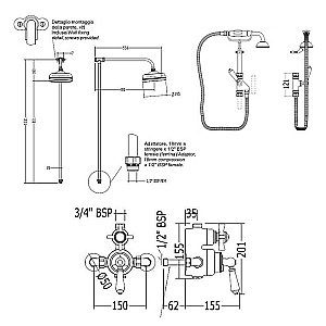 Душевая система Devon&Devon MARK618CR хром купить в интернет-магазине сантехники Sanbest