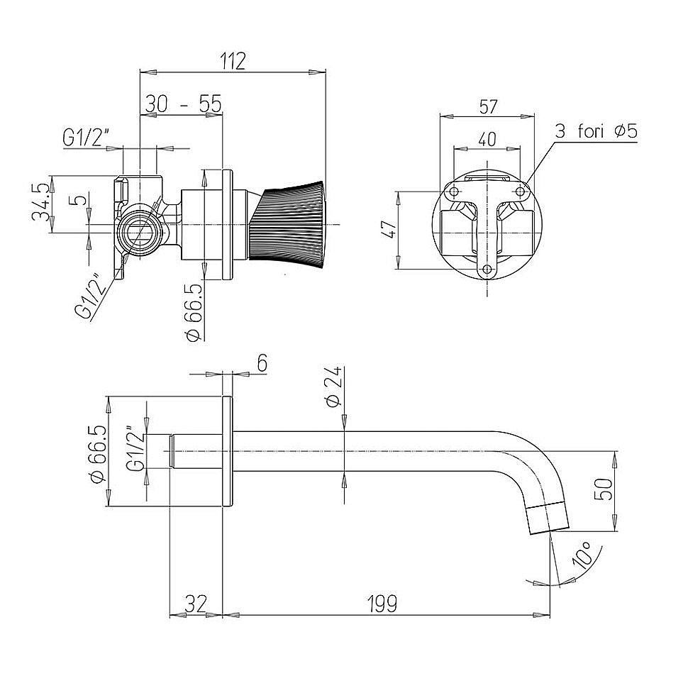 Смеситель для раковины PAINI Domus 18PJ208PZ золото матовое купить в интернет-магазине сантехники Sanbest