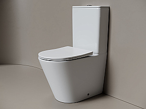 Унитаз напольный Ceramica Nova Highlight CN1802T-B/CN1802T-T белый, безободковый, с крышкой микролифт, слив торнадо купить в интернет-магазине Sanbest