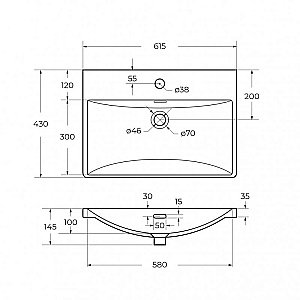 Тумба с раковиной BelBagno DUE-600-2C-SO-NOCE-P Noce для ванной в интернет-магазине Sanbest