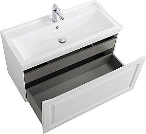 Тумба с раковиной Cezares Giubileo-N 100 GIUBILEO-N-100-1C-SO-BL белая глянцевая для ванной в интернет-магазине Sanbest