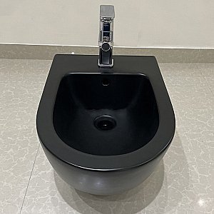 Биде подвесное CeramaLux N 2197-18 черное глянцевое купить в интернет-магазине Sanbest