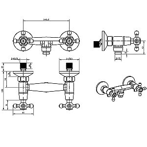 Смеситель для душа Boheme Royal Cristal 314-Royal/CRST бронза/Swarovski купить в интернет-магазине сантехники Sanbest