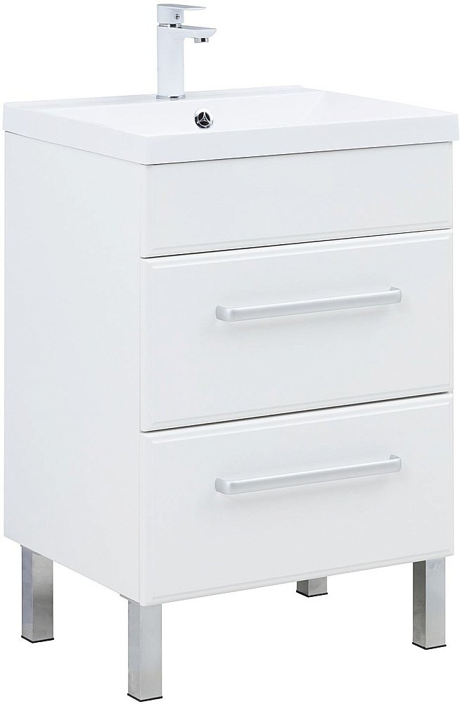 Тумба с раковиной Aquanet Лукка 302396 60 белый для ванной в интернет-магазине Sanbest
