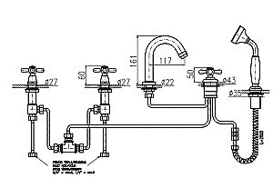Смеситель на борт ванны RAV-Slezak MORAVA RETRO MK162.5P хром купить в интернет-магазине сантехники Sanbest