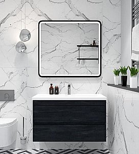 Тумба с раковиной Art&Max Family-M 90 подвесная, угольный камень для ванной в интернет-магазине Sanbest