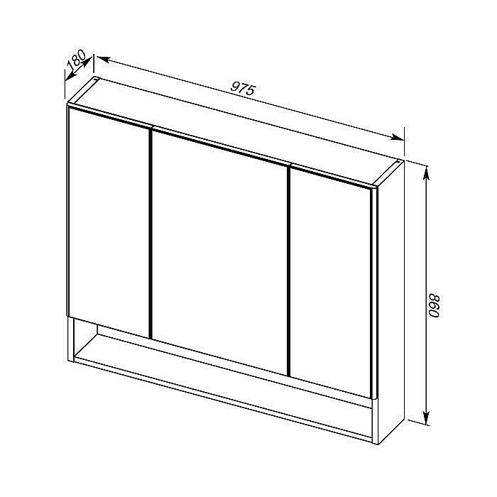 Зеркальный шкаф Aquanet Виго 100 сине-серый купить в интернет-магазине сантехники Sanbest