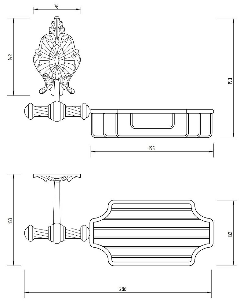 Мыльница Migliore Elisabetta ML.ELB-60.125.BR бронза купить в интернет-магазине сантехники Sanbest