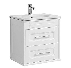 Тумба с раковиной Aquanet Бостон 60/Flat 60 белая матовая для ванной в интернет-магазине Sanbest