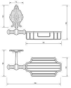 Мыльница Migliore Elisabetta ML.ELB-60.125.BR бронза купить в интернет-магазине сантехники Sanbest