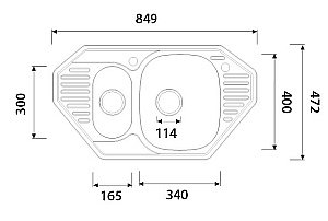 Мойка кухонная Kaiser KSS-8547 хром купить в интернет-магазине сантехники Sanbest