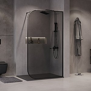 Душевое ограждение Niagara Nova NG-689-12TBLACK 120 тонированное/профиль черный матовый купить в интернет-магазине Sanbest