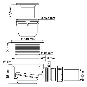 Сифон для поддонов из искусственного камня D455 купить в интернет-магазине сантехники Sanbest