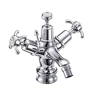 Смеситель для биде Burlington Regent ANR13-QT хром/ручки белые купить в интернет-магазине сантехники Sanbest
