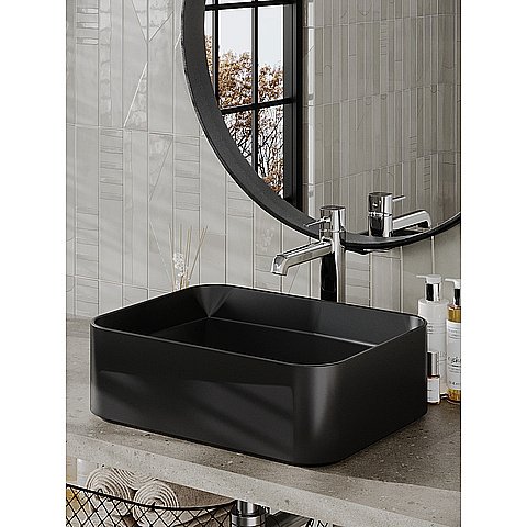 Раковина накладная Orange 47 B02-460mb черная матовая купить в интернет-магазине Sanbest