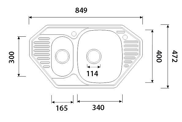 Мойка кухонная Kaiser KSS-8547 хром купить в интернет-магазине сантехники Sanbest