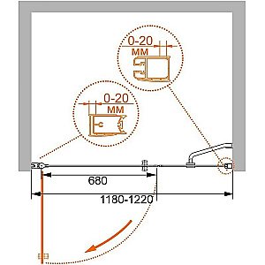 Душевая дверь Cezares ELENA-W-B-11-40+80-P-Cr-R купить в интернет-магазине Sanbest