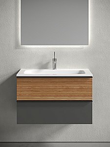 Тумба с раковиной Sancos DELTA DL80GR 80 дуб красный/графит для ванной в интернет-магазине Sanbest