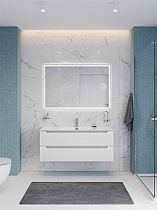 Тумба с раковиной BelBagno 100 ETNA-1000-2C-SO-BO+BB-8099-100 Bianco Opaco для ванной в интернет-магазине Sanbest