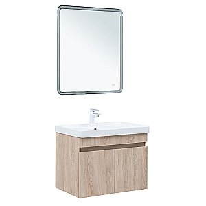 Тумба с раковиной Aquanet Оптима 70 344804+301804 светлый дуб для ванной в интернет-магазине Sanbest