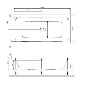 Ванна акриловая AM.PM Func W84A-170-080W-A 170x80 купить в интернет-магазине Sanbest