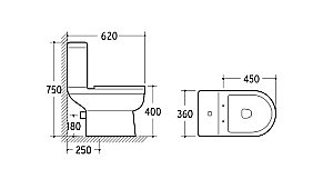 Унитаз NG-9902 Nero белый напольный безободковый с толстой крышкой купить в интернет-магазине Sanbest