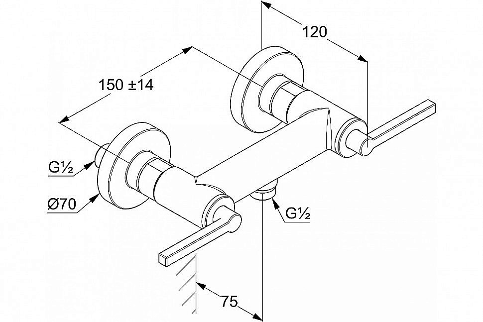 Смеситель для душа Kludi Nova Fonte Puristic 207103915 черный купить в интернет-магазине сантехники Sanbest
