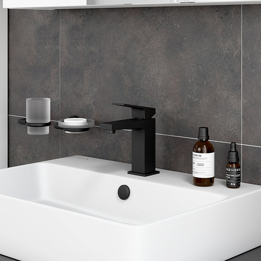 Смеситель для раковины VitrA Minimax Square A4372036EXP матовый черный купить в интернет-магазине сантехники Sanbest