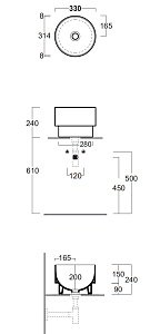 Раковина SIMAS Po-mo PO03bi 33 купить в интернет-магазине Sanbest